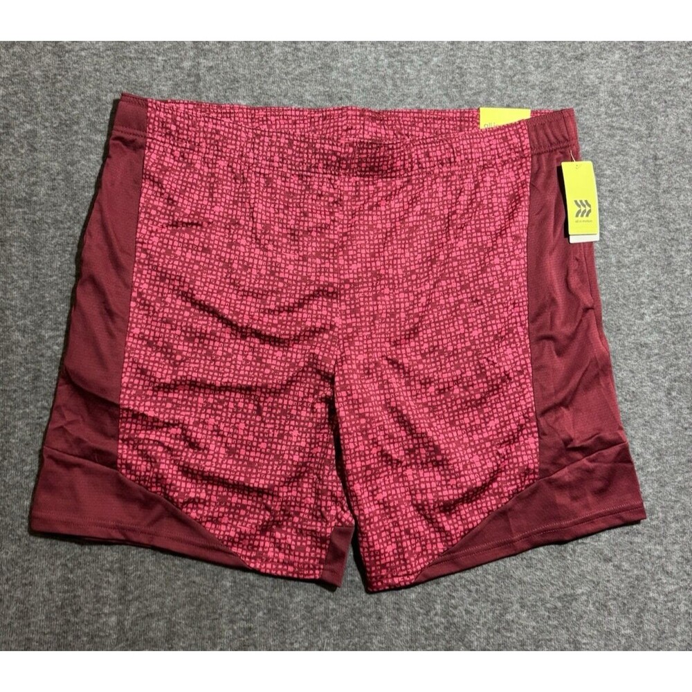 All In Motion Men's Shorts Basketball Print Red 2XL